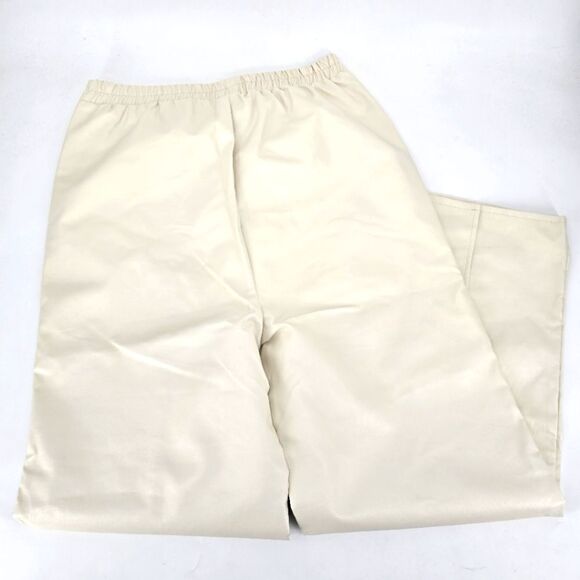 Nasty Gal Faux Leather Split Hem Trouser Cream Pants Size 12 - Picture 6 of 8